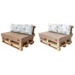 Paletové sedenie Golden Garden GG27 podsedák a vankúš 120cm x 80cm x 15cm krémová vzor more